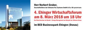 Einladung zum 4. Ehinger Wirtschaftsforum