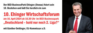 Günther Oettinger spricht beim 10. Wirtschaftsforum